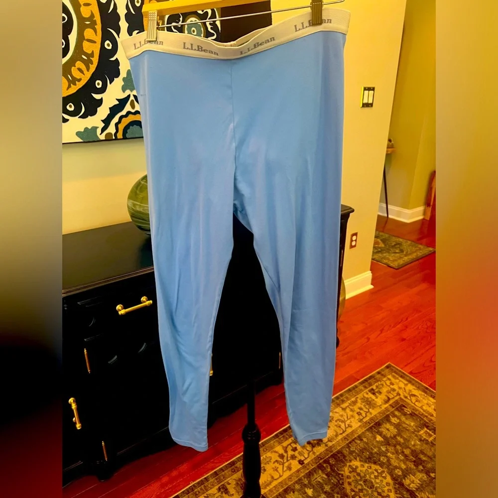LL BEAN long underwear / pajama bottoms great condition size medium sky blue